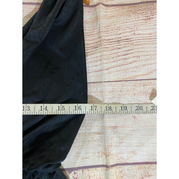 Sabora Women's Black Sheer High Slit Halter Jumpsuit - Large - Picture 11 of 14